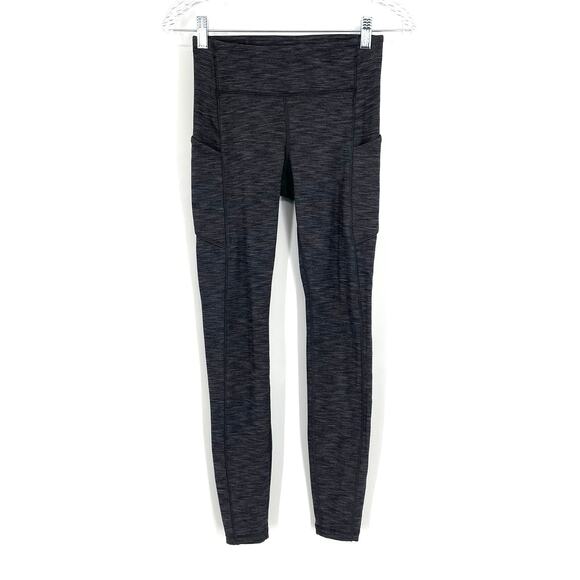 Lululemon Speed Up Tight Full On Luxtreme Brushed 28" Heathered Black Size 4 - Picture 1 of 10